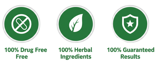Generate 3 trust Badges in 1 Line

1. 100% Drug Free
2. 100% Herbal Ingredients
3. 100% Guaranteed Results